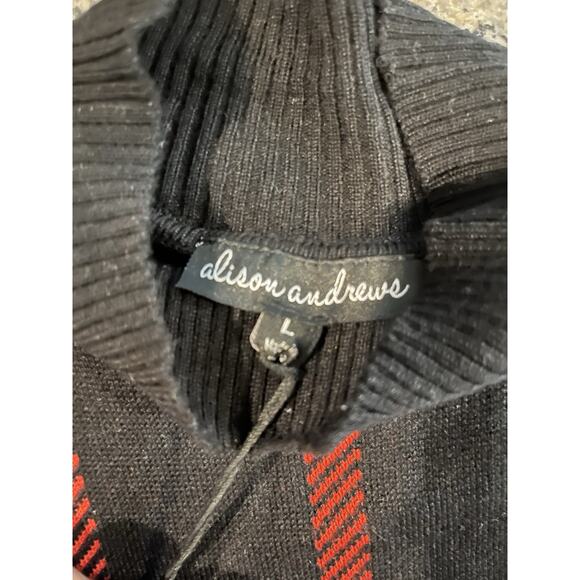 Alison Andrews Red and Black Plaid Long Sleeve Dress Size Large NWT - Picture 3 of 6